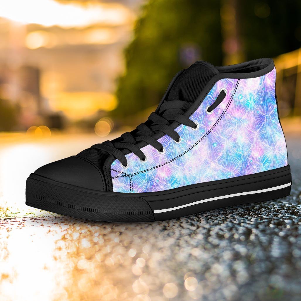 Mermaid Galaxy Space Women's High Top Shoes-grizzshop