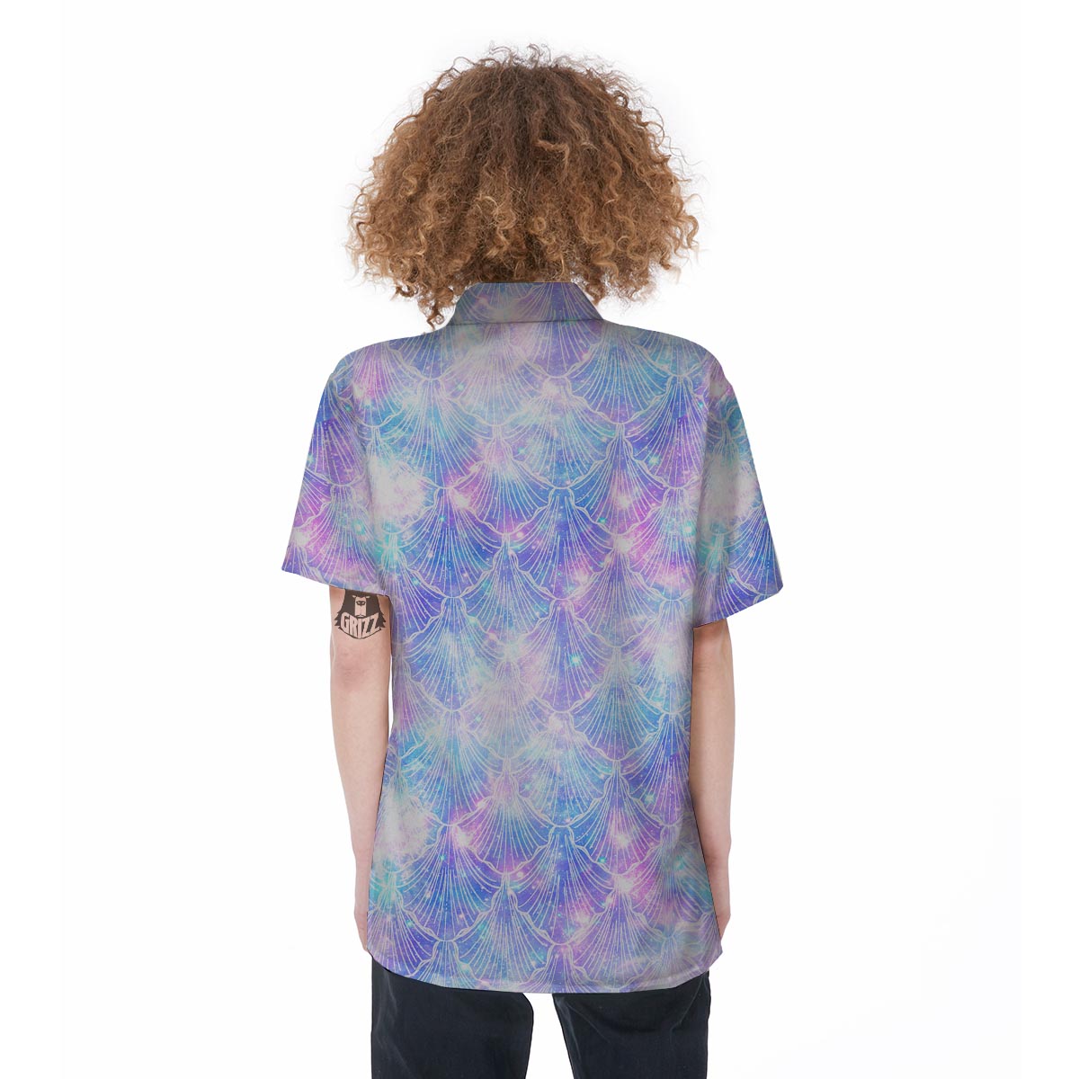 Mermaid Galaxy Space Women's Short Sleeve Shirts-grizzshop