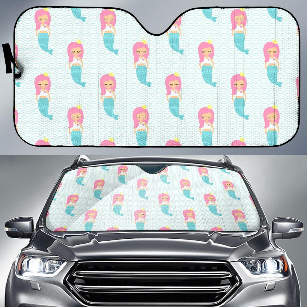 Mermaid Print Pattern Car Sun Shade-grizzshop