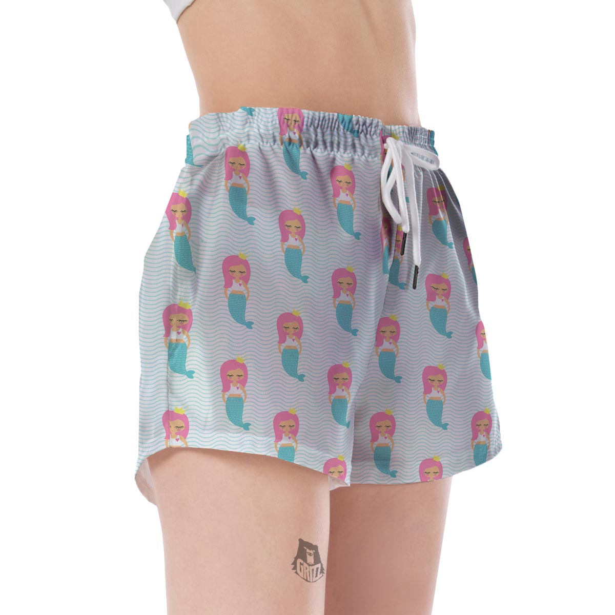 Mermaid Print Pattern Women's Shorts-grizzshop