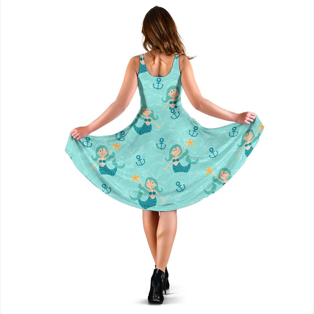 Mermaid Pastel Pattern Print Dress-grizzshop