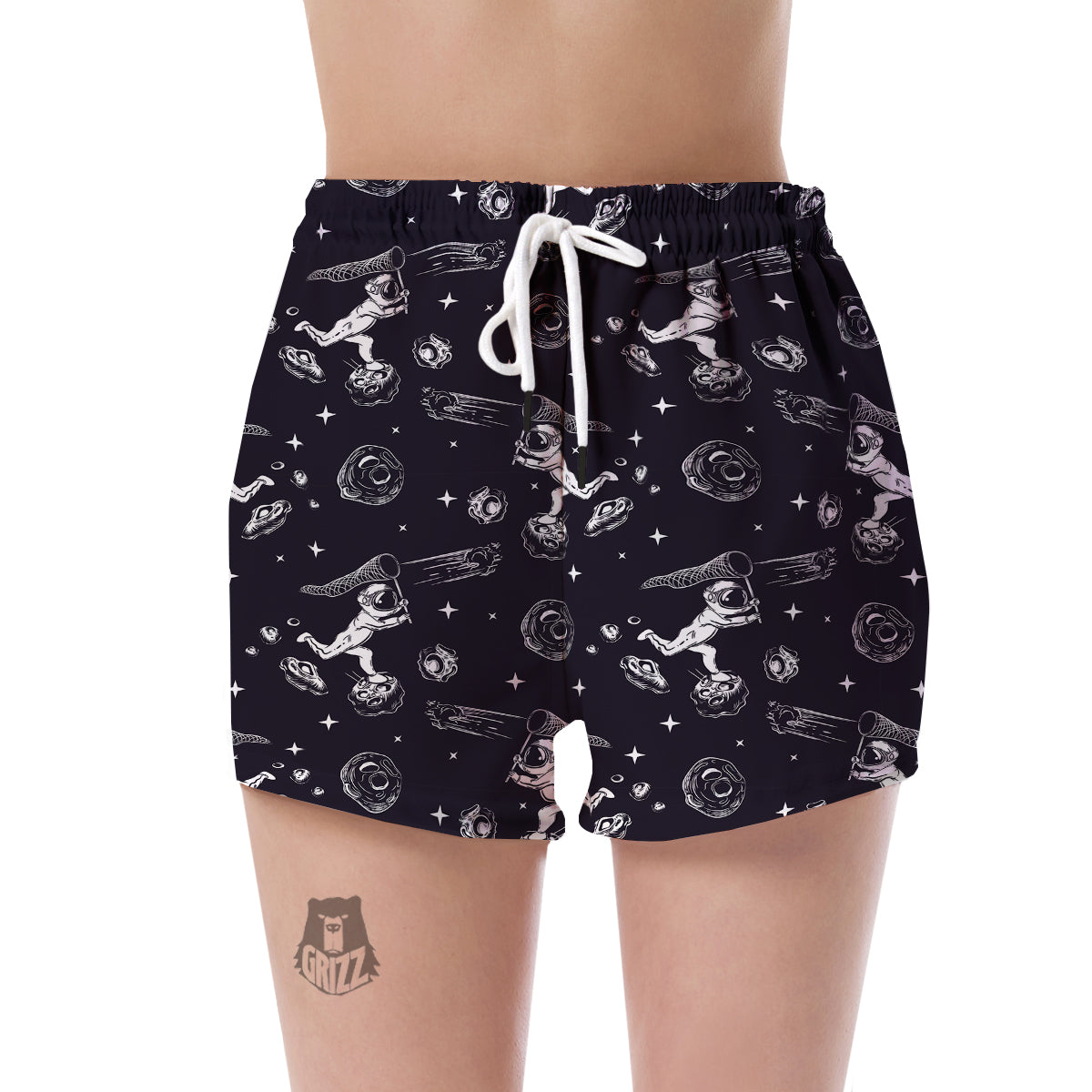 Metero Astronaut Print Pattern Women's Shorts-grizzshop