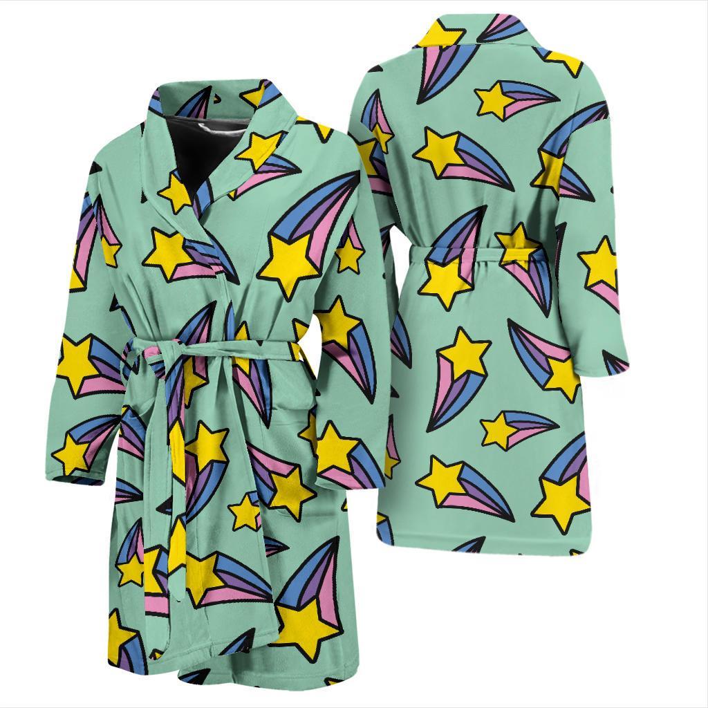 Metero Star Pattern Print Men Long Robe-grizzshop
