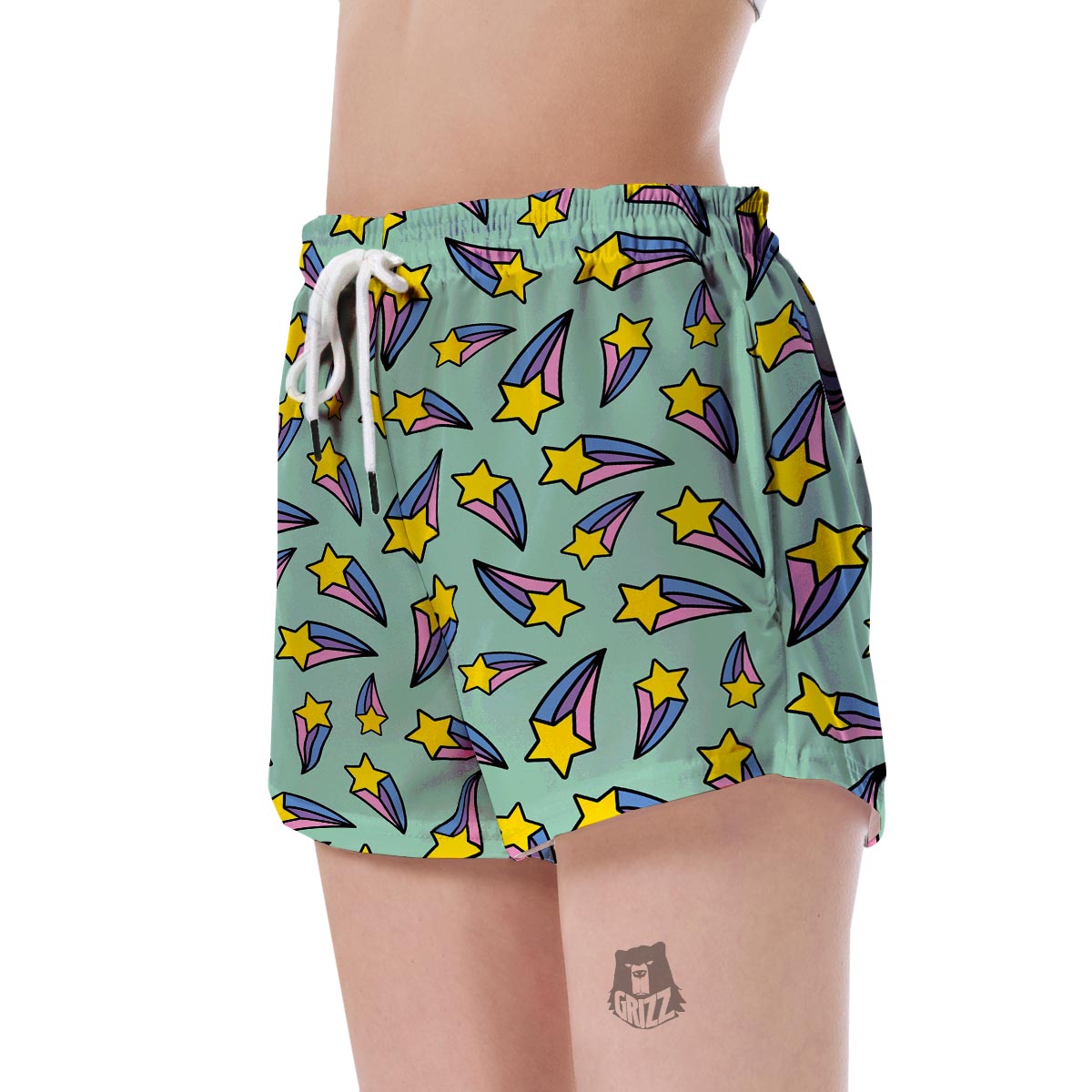 Metero Star Pattern Print Women's Shorts-grizzshop