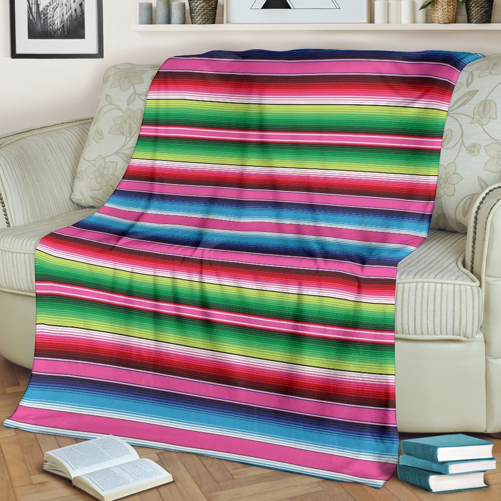 Mexican Blanket Baja Serape Pattern Print Blanket-grizzshop