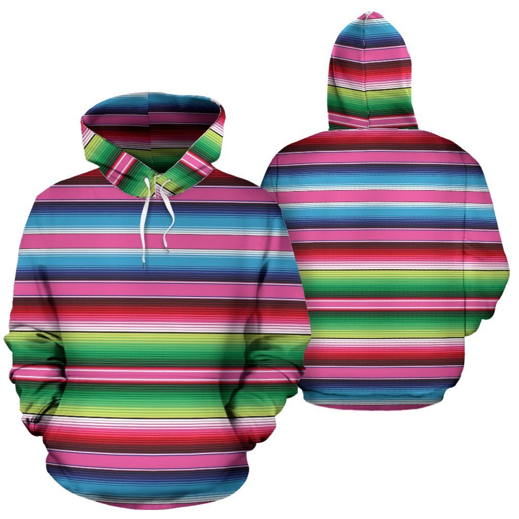 Mexican Blanket Baja Serape Pattern Print Women Men Pullover Hoodie-grizzshop