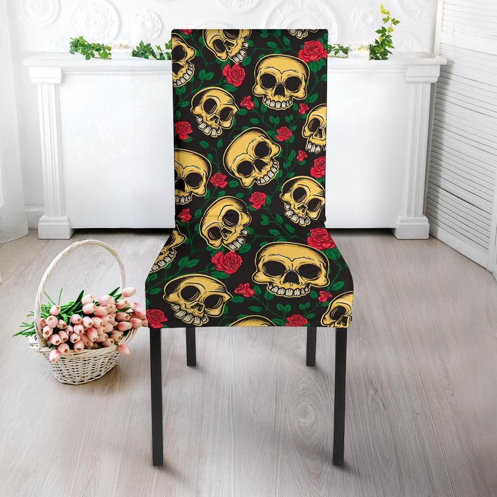Mexican Rose Skull Chair Cover-grizzshop