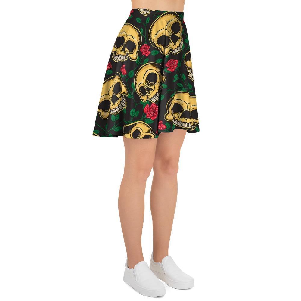 Mexican Rose Skull Women's Skirt-grizzshop
