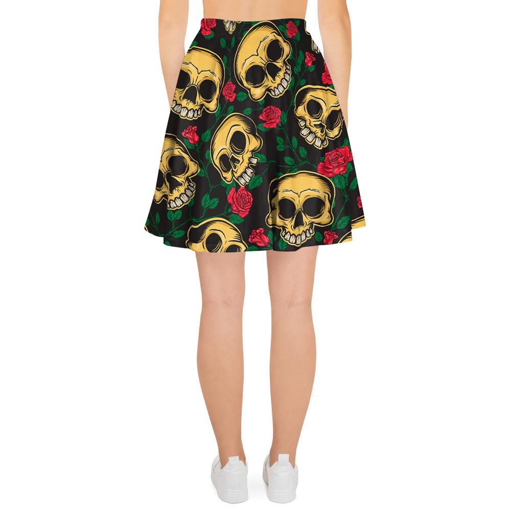 Mexican Rose Skull Women's Skirt-grizzshop