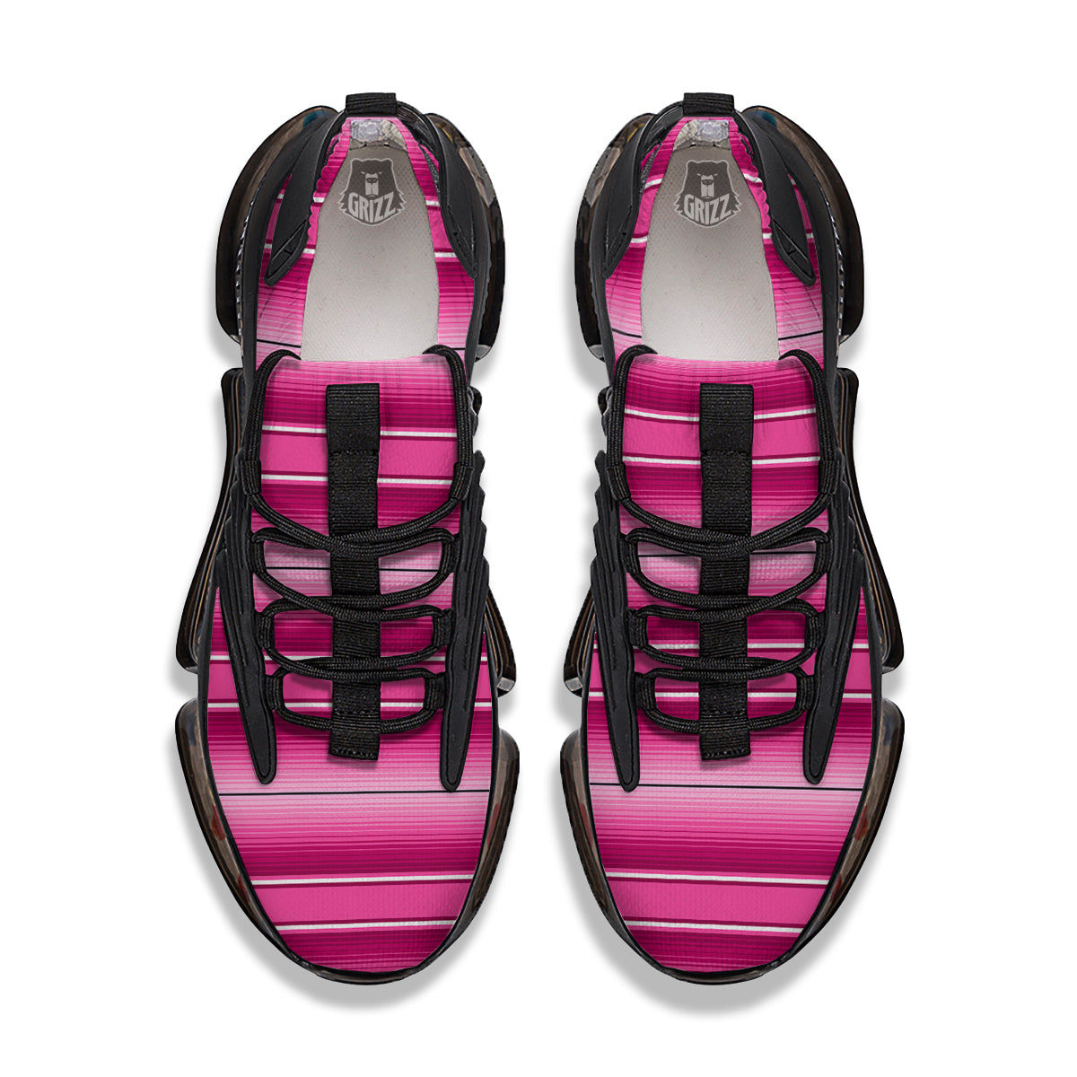 Mexican Serape Pink Print Black Gym Shoes-grizzshop