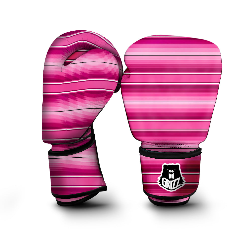 Mexican Serape Pink Print Boxing Gloves-grizzshop