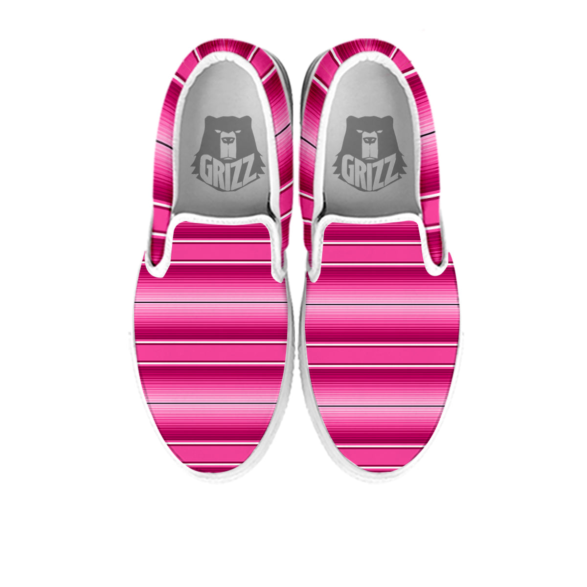 Mexican Serape Pink Print White Slip On Shoes-grizzshop