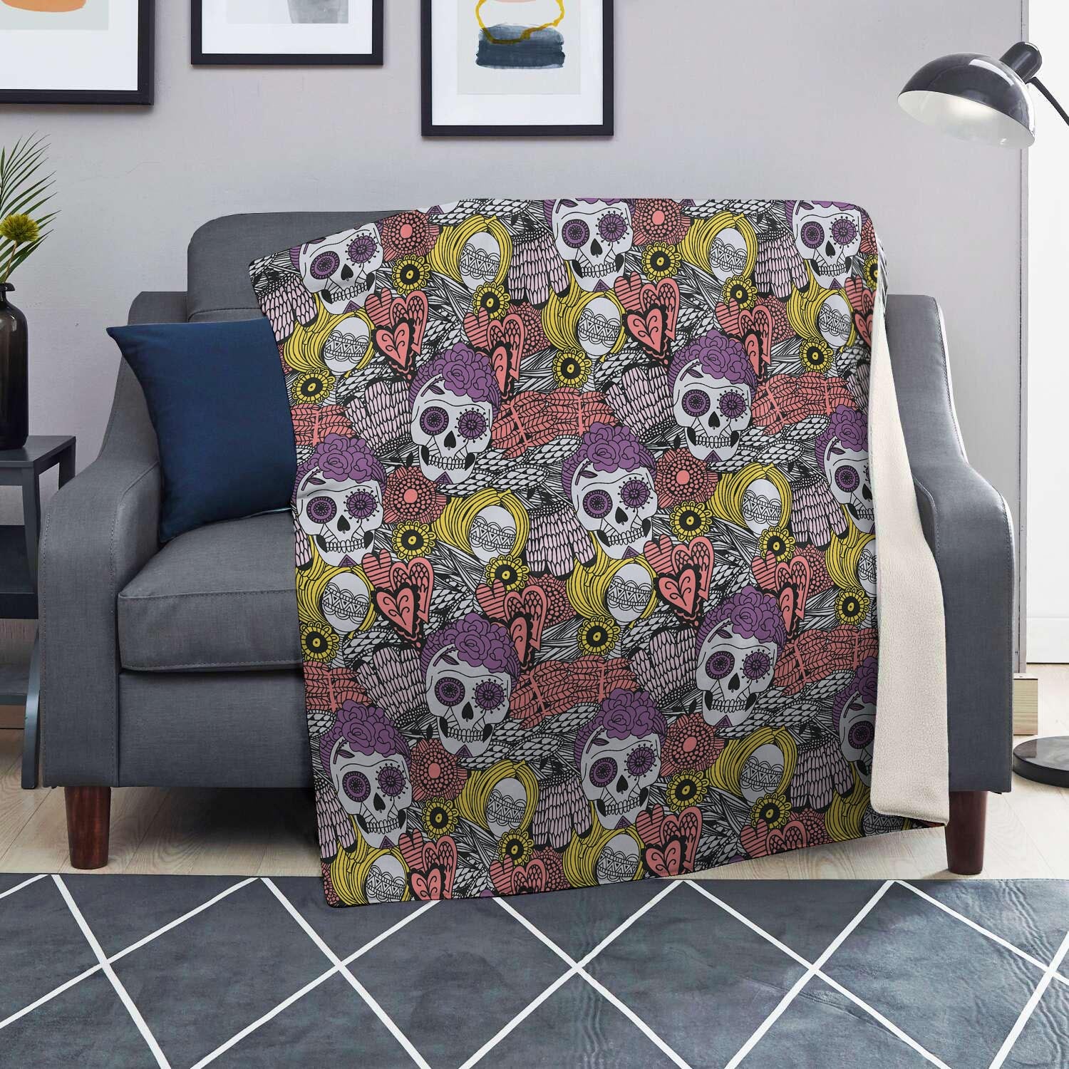 Mexican Skull Blanket-grizzshop