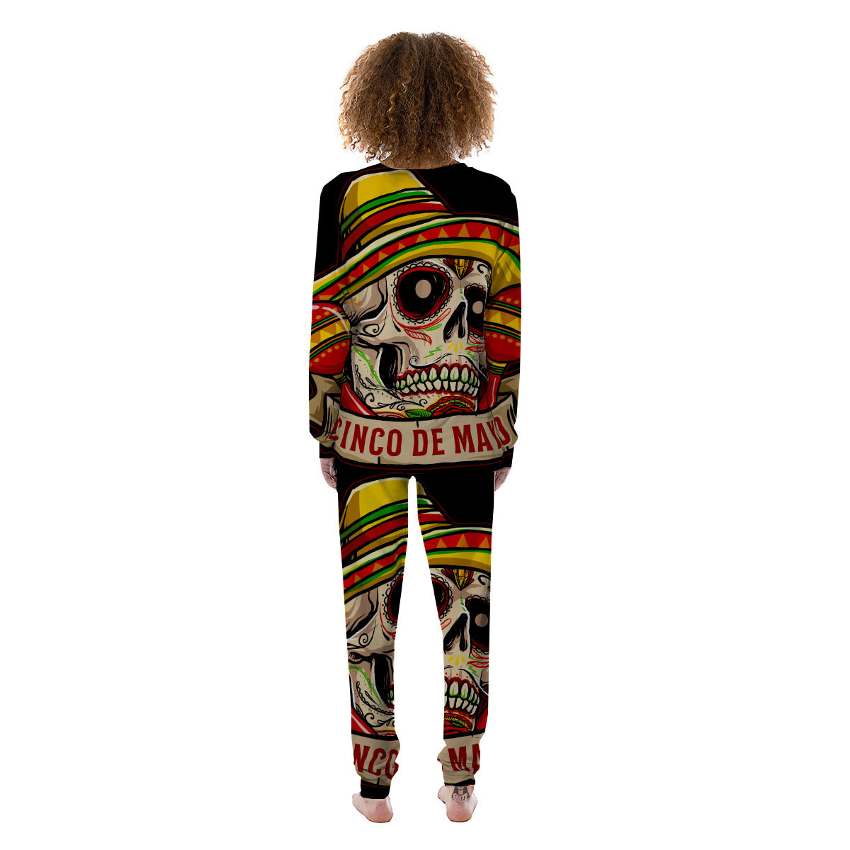 Mexican Skull Cinco de Mayo Print Women's Pajamas-grizzshop