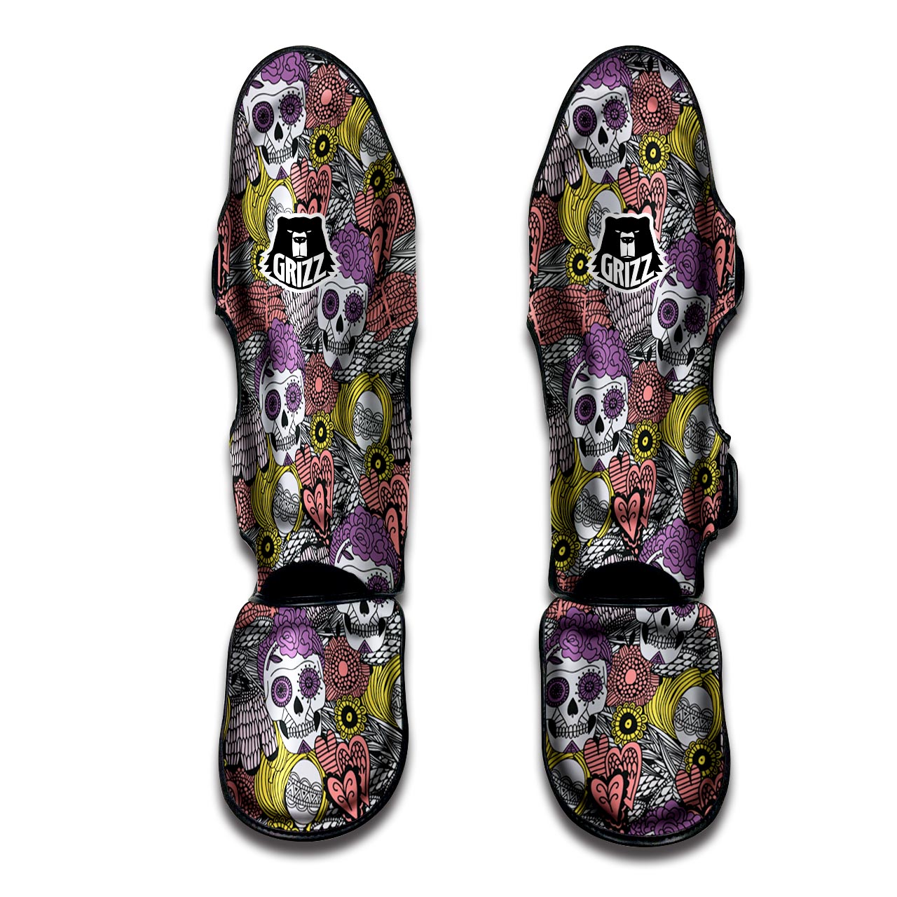 Mexican Skull Muay Thai Shin Guard-grizzshop