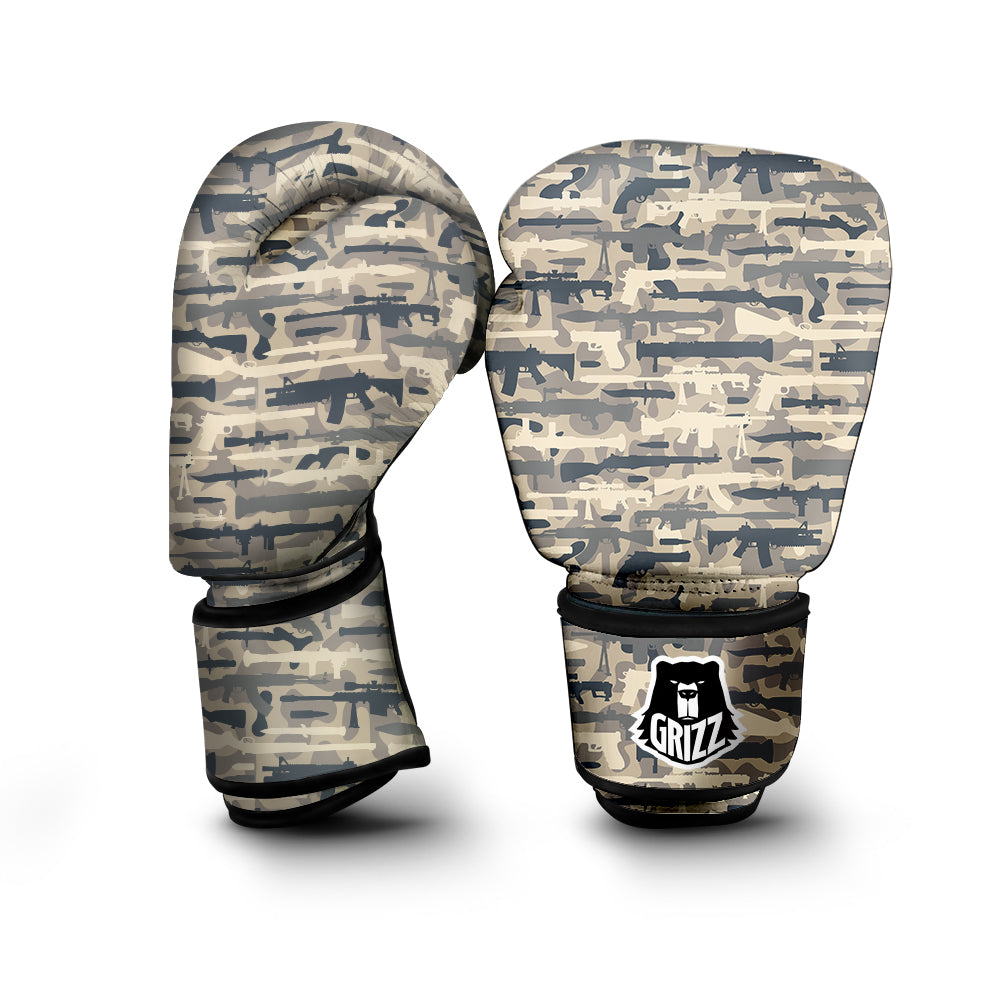Military Gun Air Force Camo Print Boxing Gloves-grizzshop