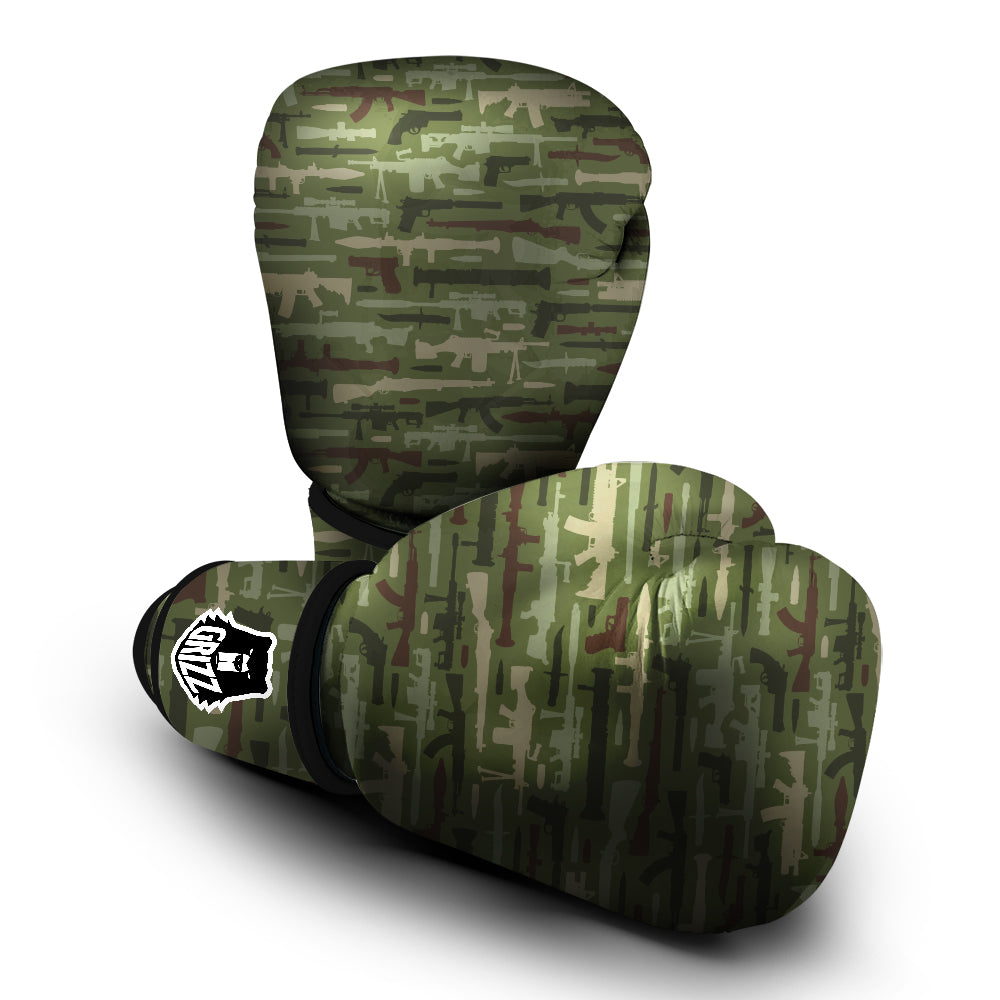 Military Gun Camo Print Boxing Gloves-grizzshop