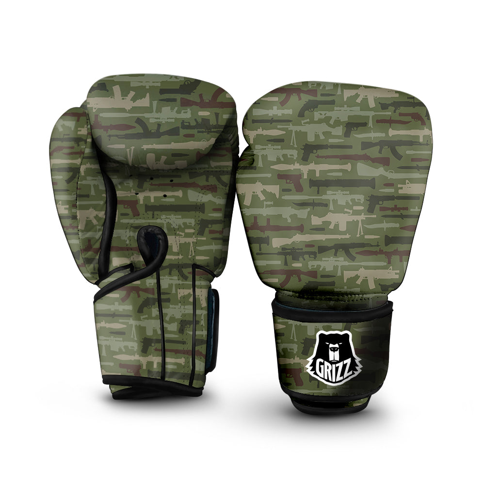 Military Gun Camo Print Boxing Gloves-grizzshop