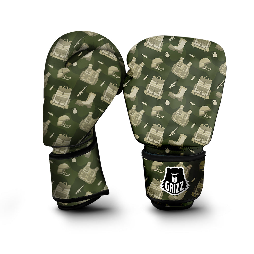Military Helmet Backpack Print Pattern Boxing Gloves-grizzshop