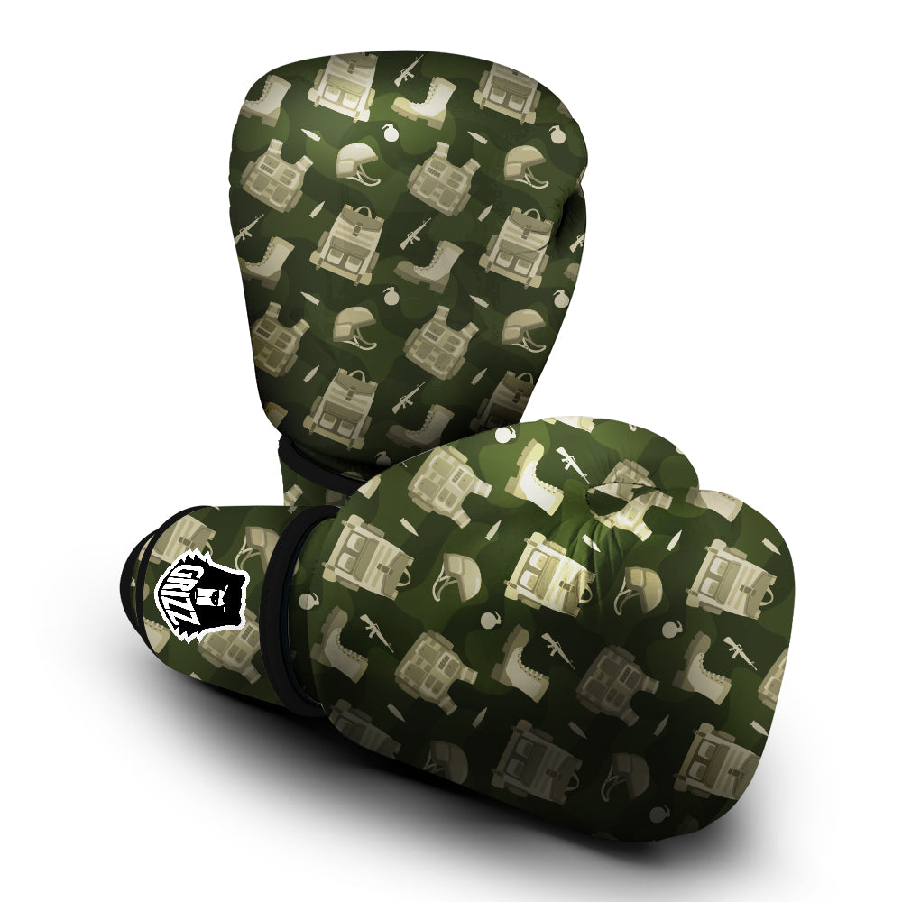 Military Helmet Backpack Print Pattern Boxing Gloves-grizzshop