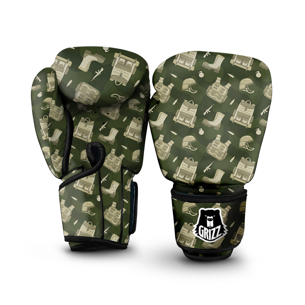 Military Helmet Backpack Print Pattern Boxing Gloves-grizzshop