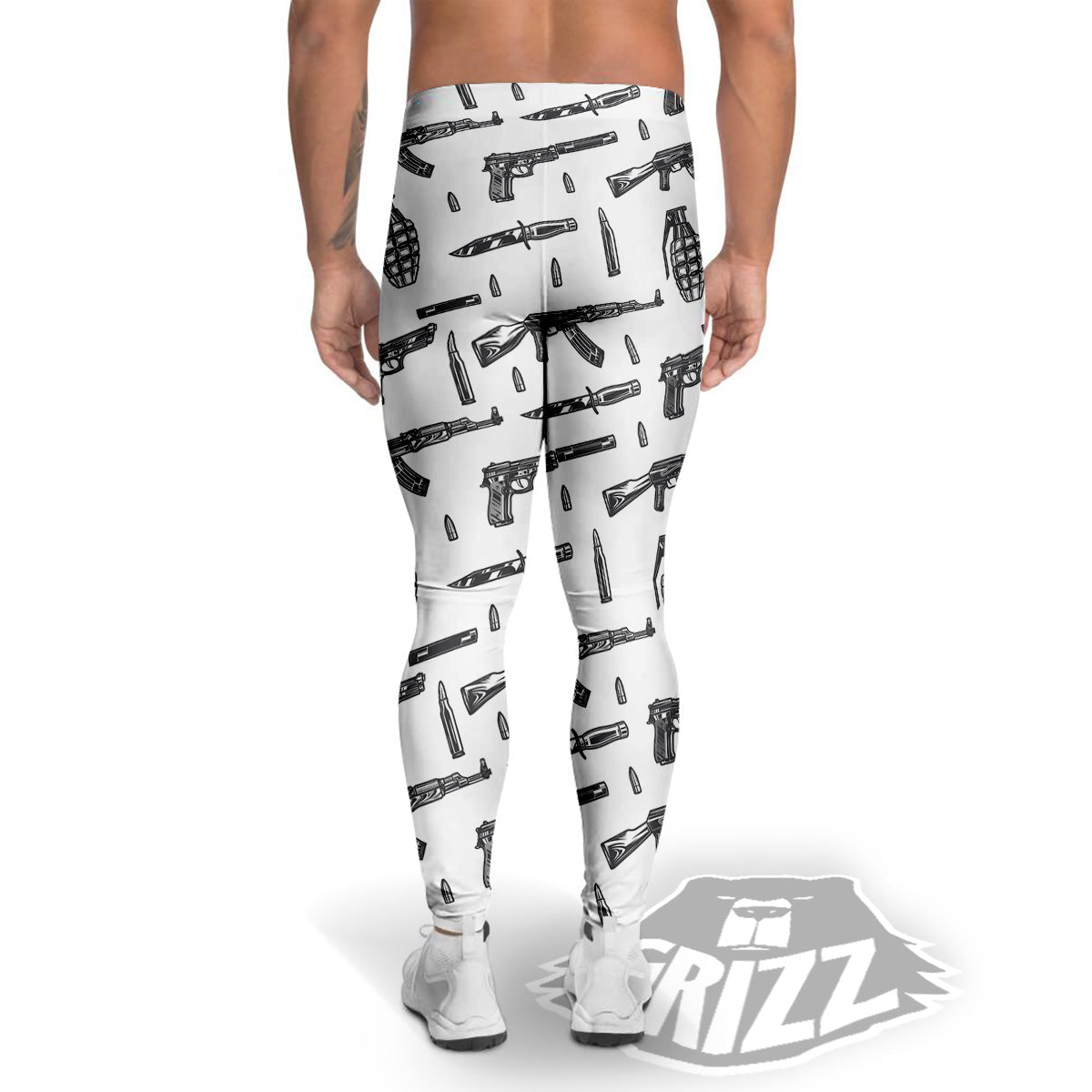 Military Weapon Vintage Print Pattern Men's Leggings-grizzshop