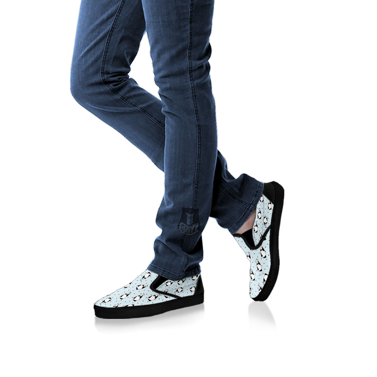 Milk Bottle Cow Print Pattern Black Slip On Shoes-grizzshop