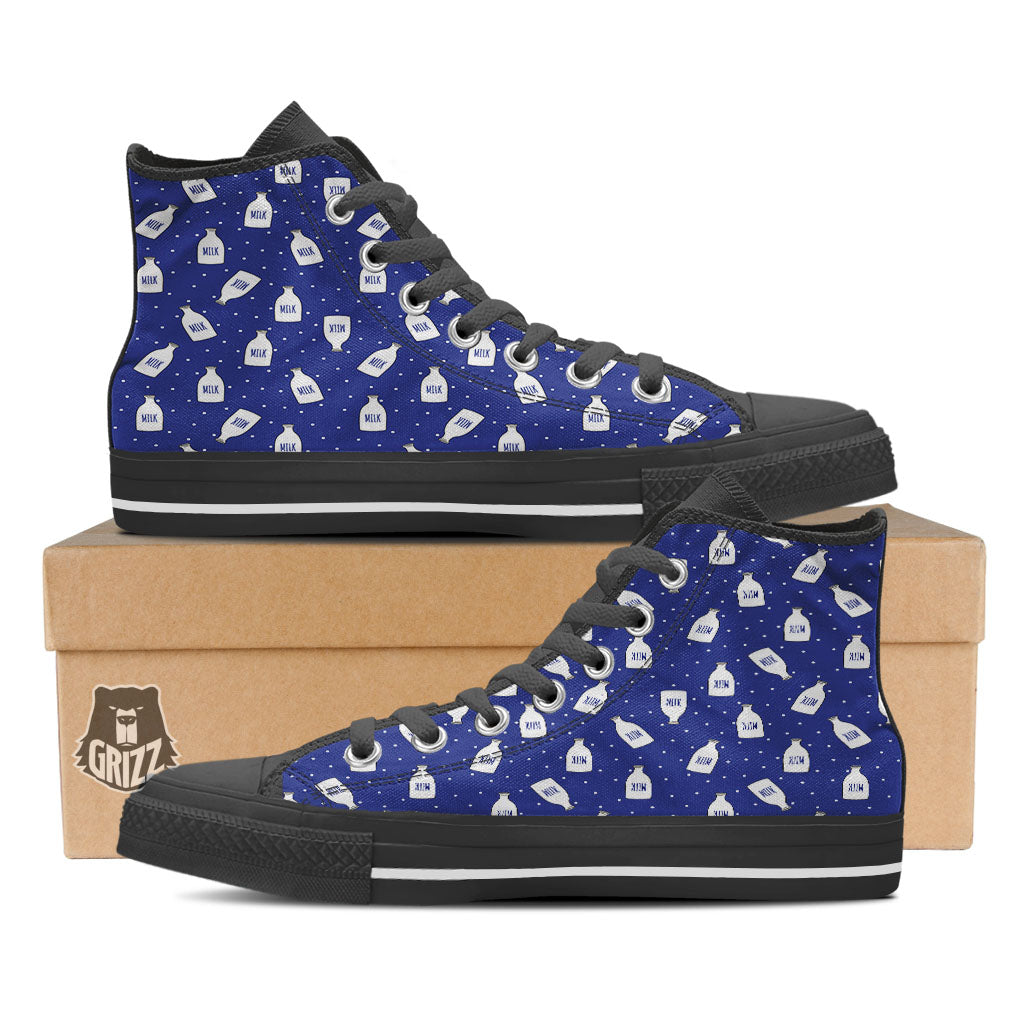 Milk Pattern Print High Top Shoes-grizzshop