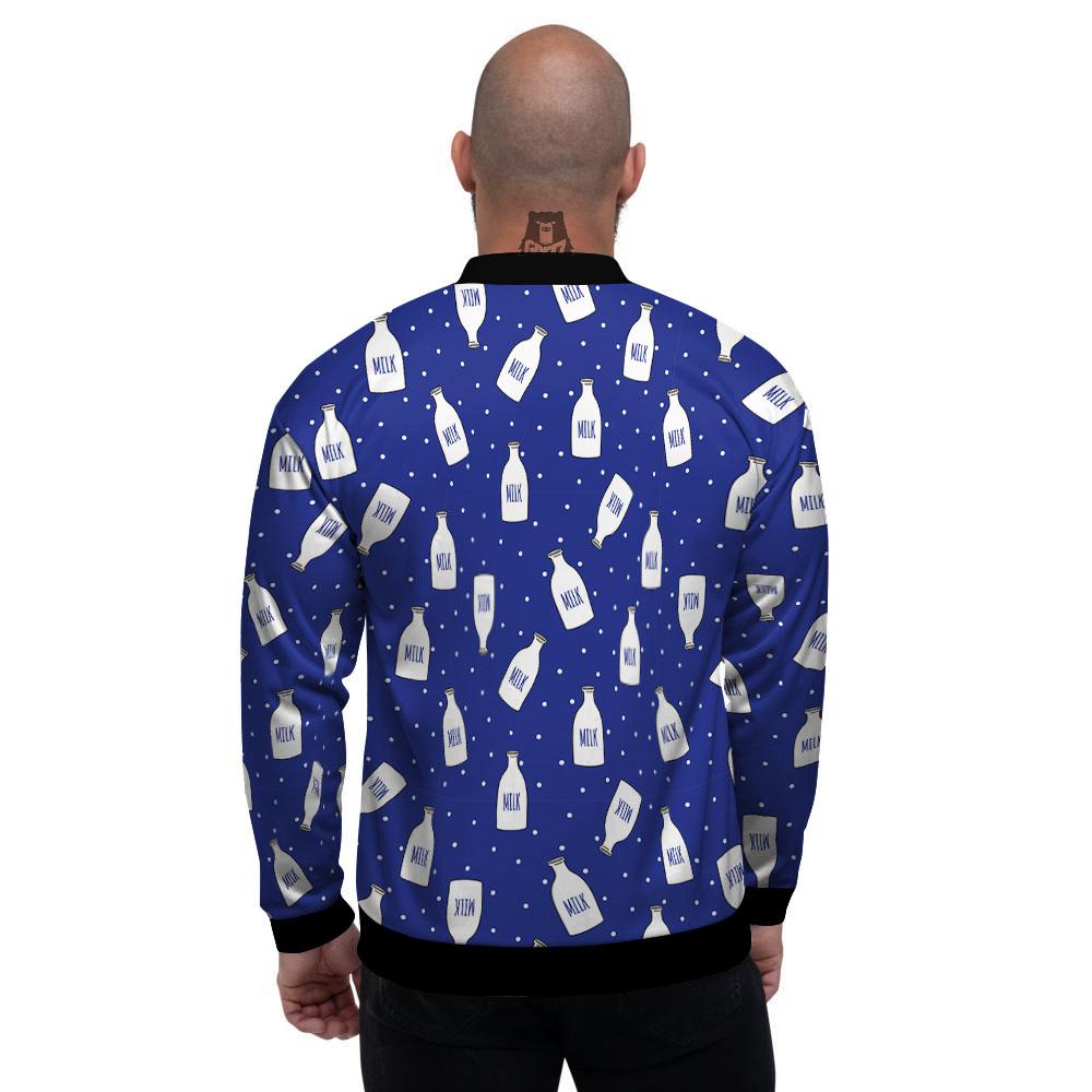 Milk Pattern Print Men's Bomber Jacket-grizzshop