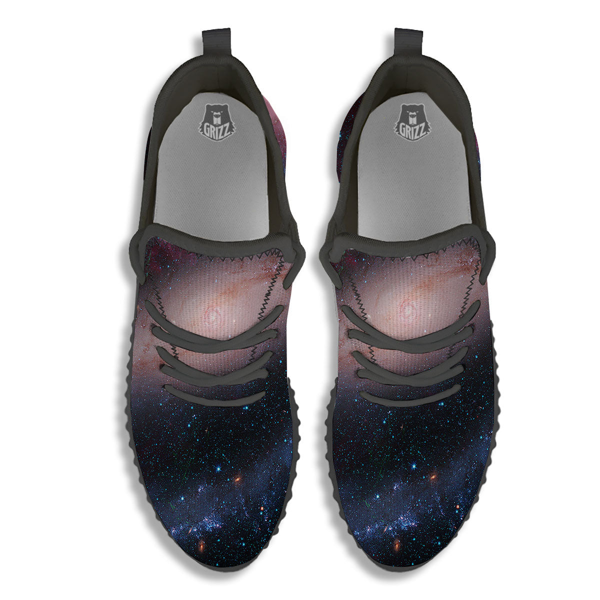 Milky Way Deep Space Print Black Walking Shoes-grizzshop