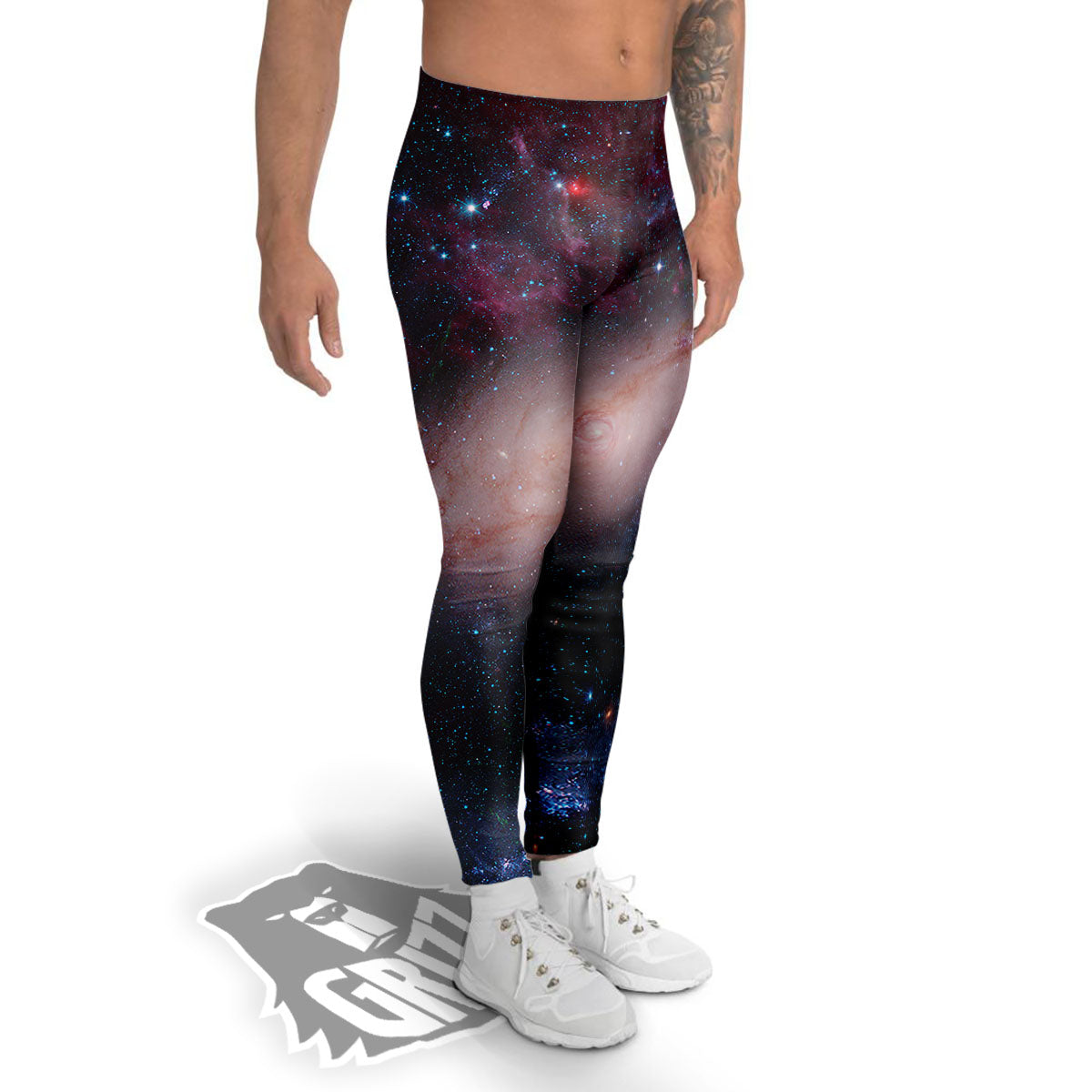 Milky Way Deep Space Print Men's Leggings-grizzshop