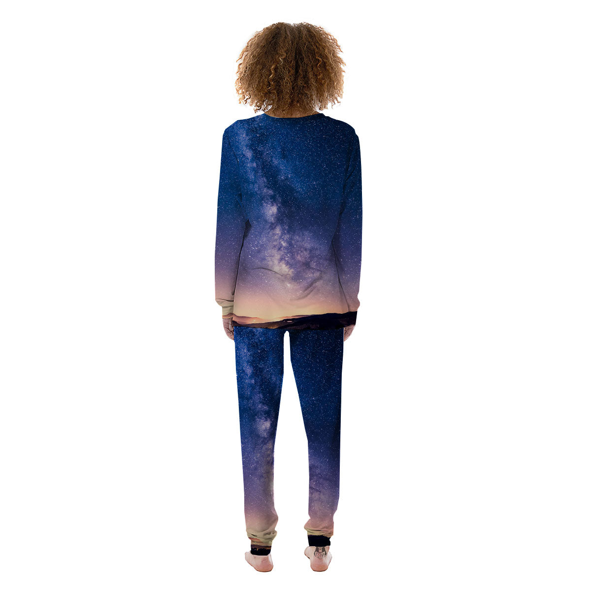 Milky Way Night Sky Print Women's Pajamas-grizzshop