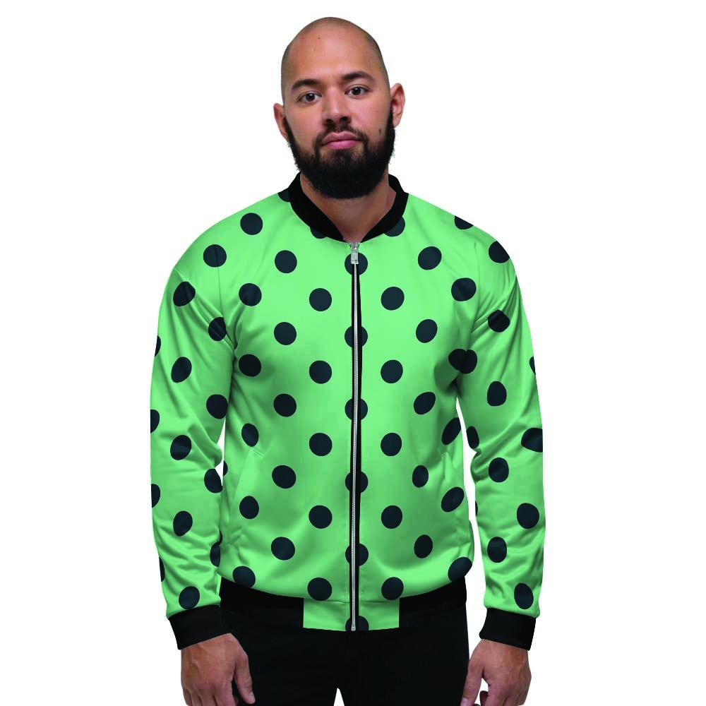 Brown Polka Dot Men's Bomber Jacket