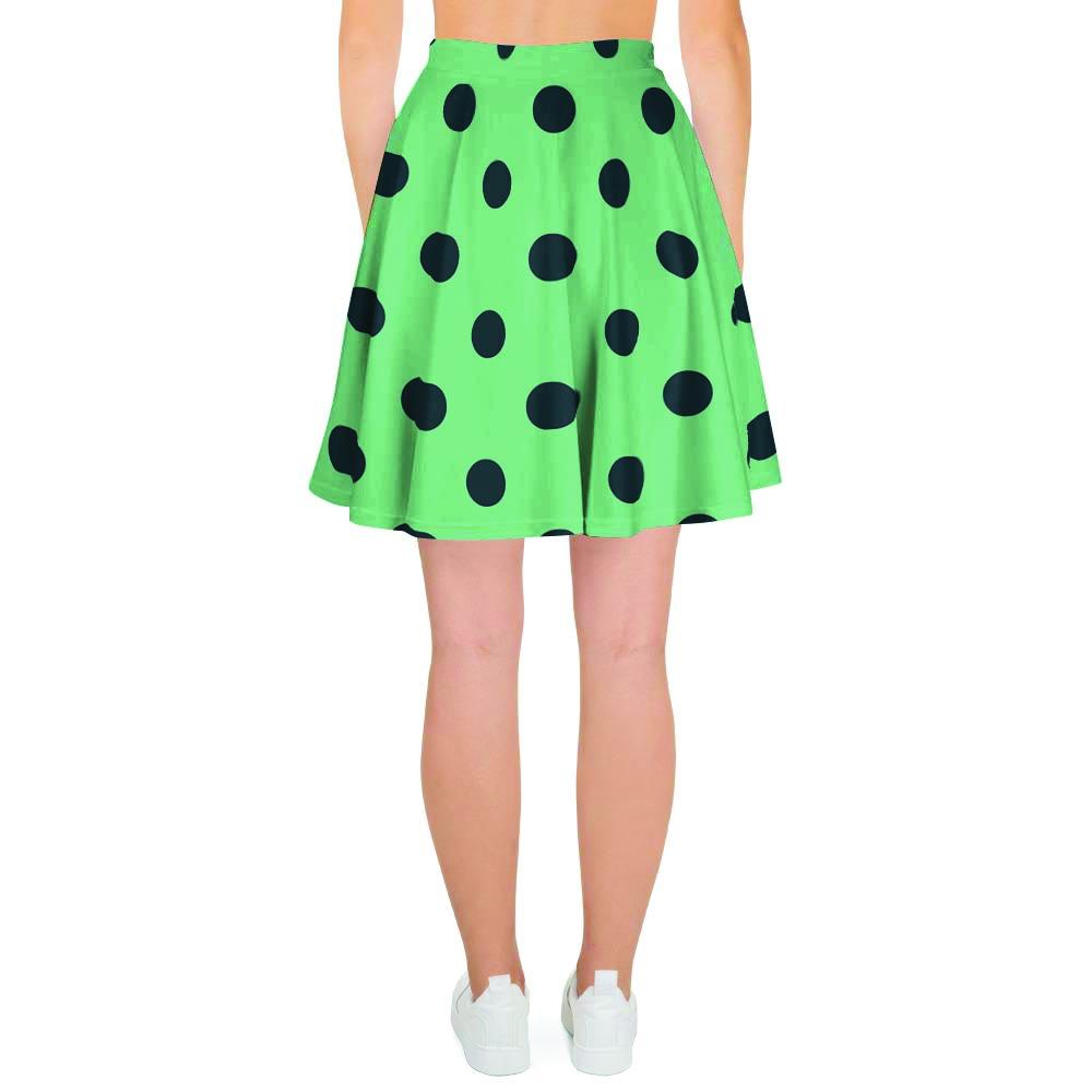 Mint And Green Polka Dot Women's Skirt-grizzshop