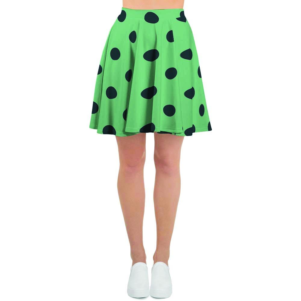 Mint And Green Polka Dot Women's Skirt-grizzshop