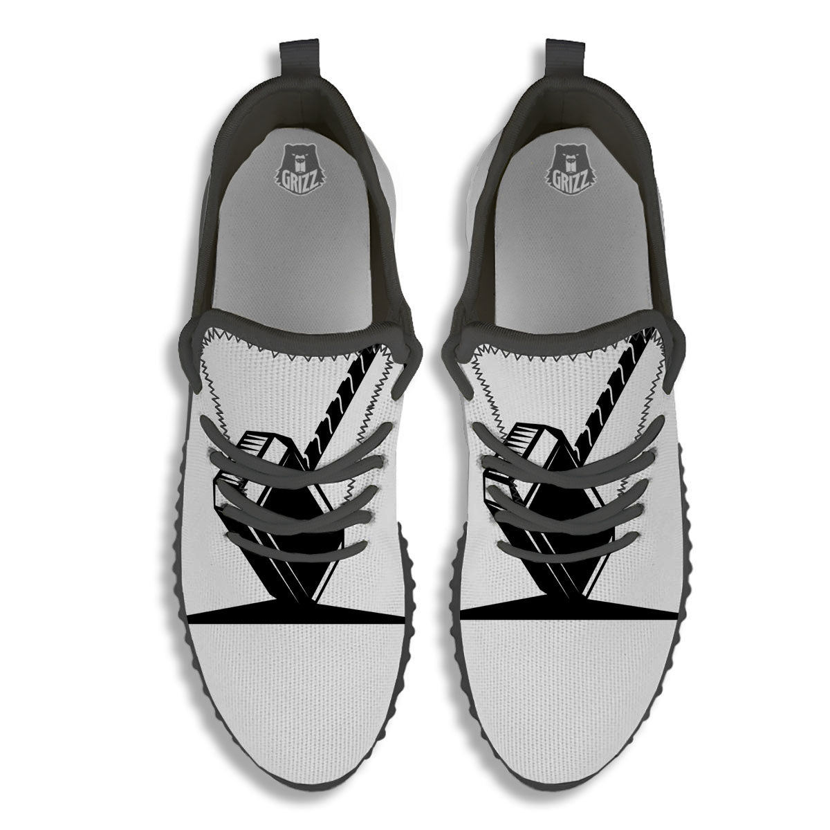 Mjolnir Hammer Of Thor Print Black Walking Shoes-grizzshop