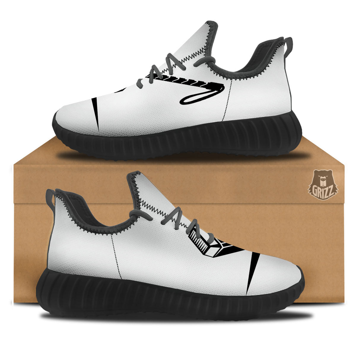 Mjolnir Hammer Of Thor Print Black Walking Shoes-grizzshop