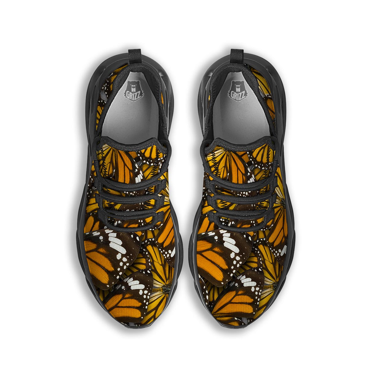 Monarch Butterfly Black Running Shoes-grizzshop
