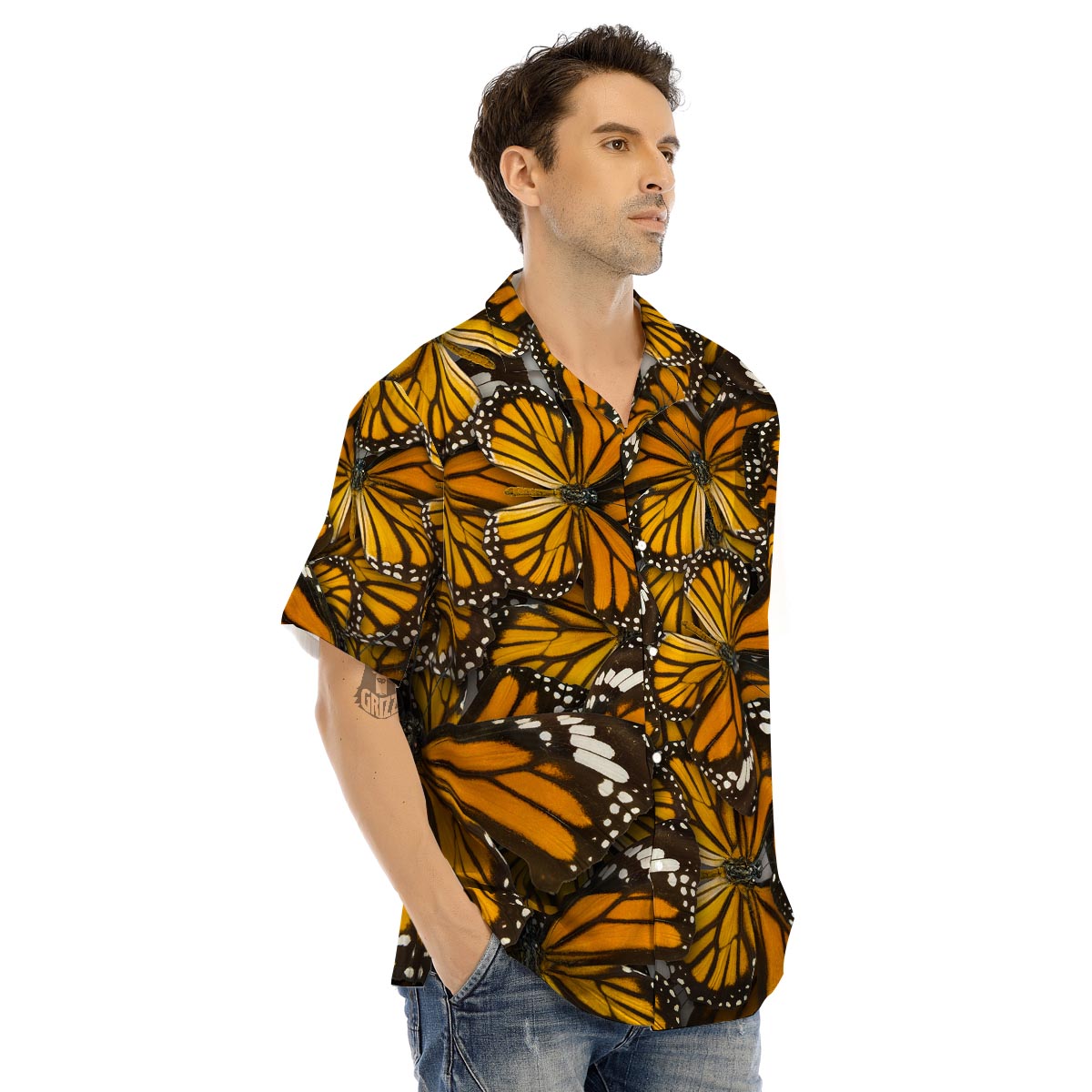 Monarch Butterfly Men’s Hawaiian Shirt-grizzshop