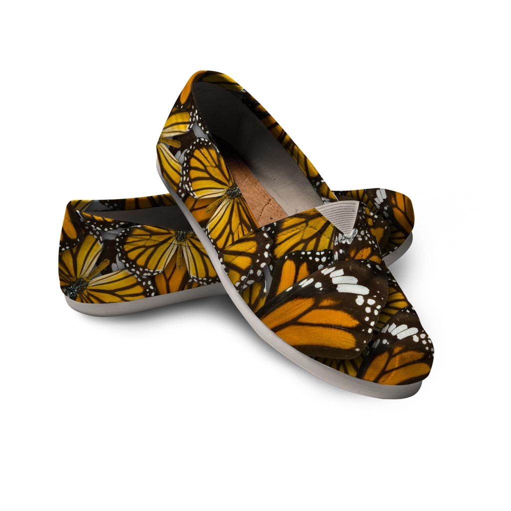 Monarch Butterfly Pattern Print Canvas Shoes-grizzshop