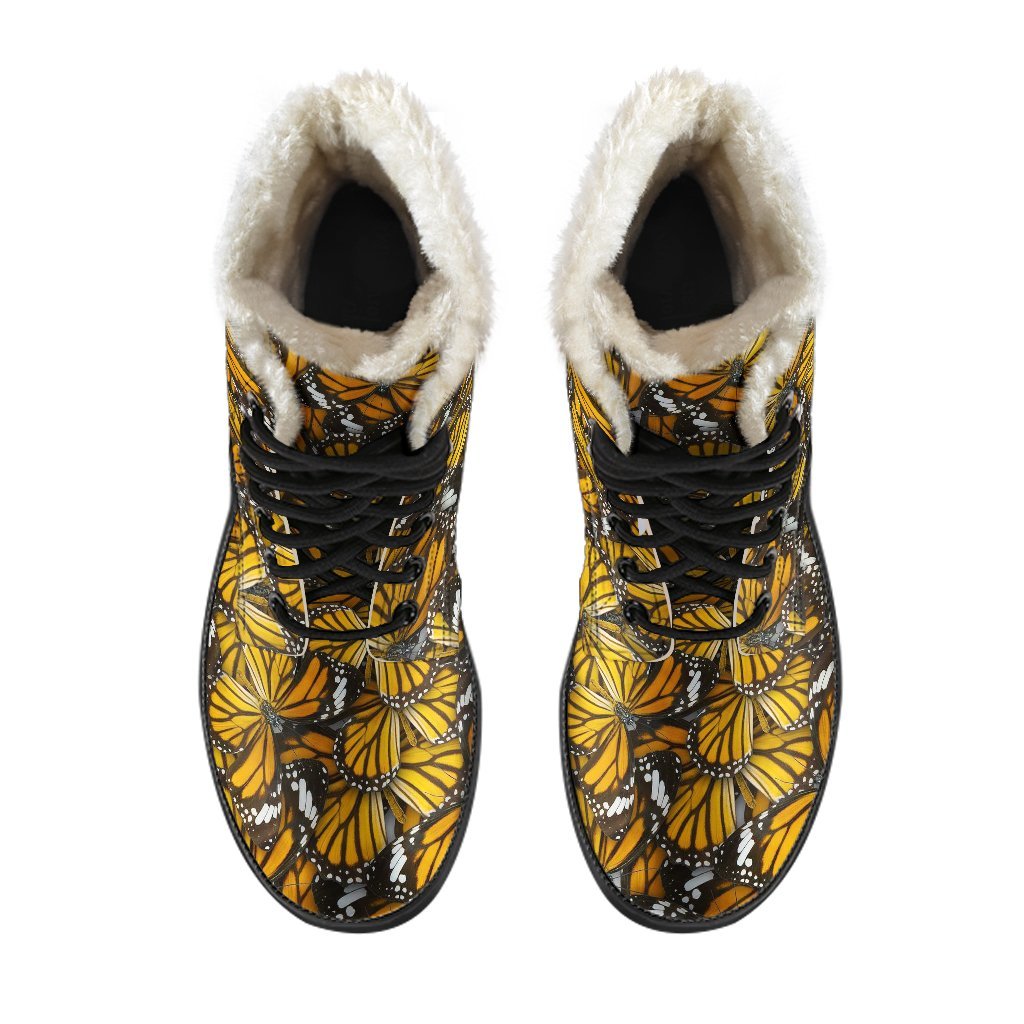 Monarch Butterfly Pattern Print Comfy Winter Boots-grizzshop