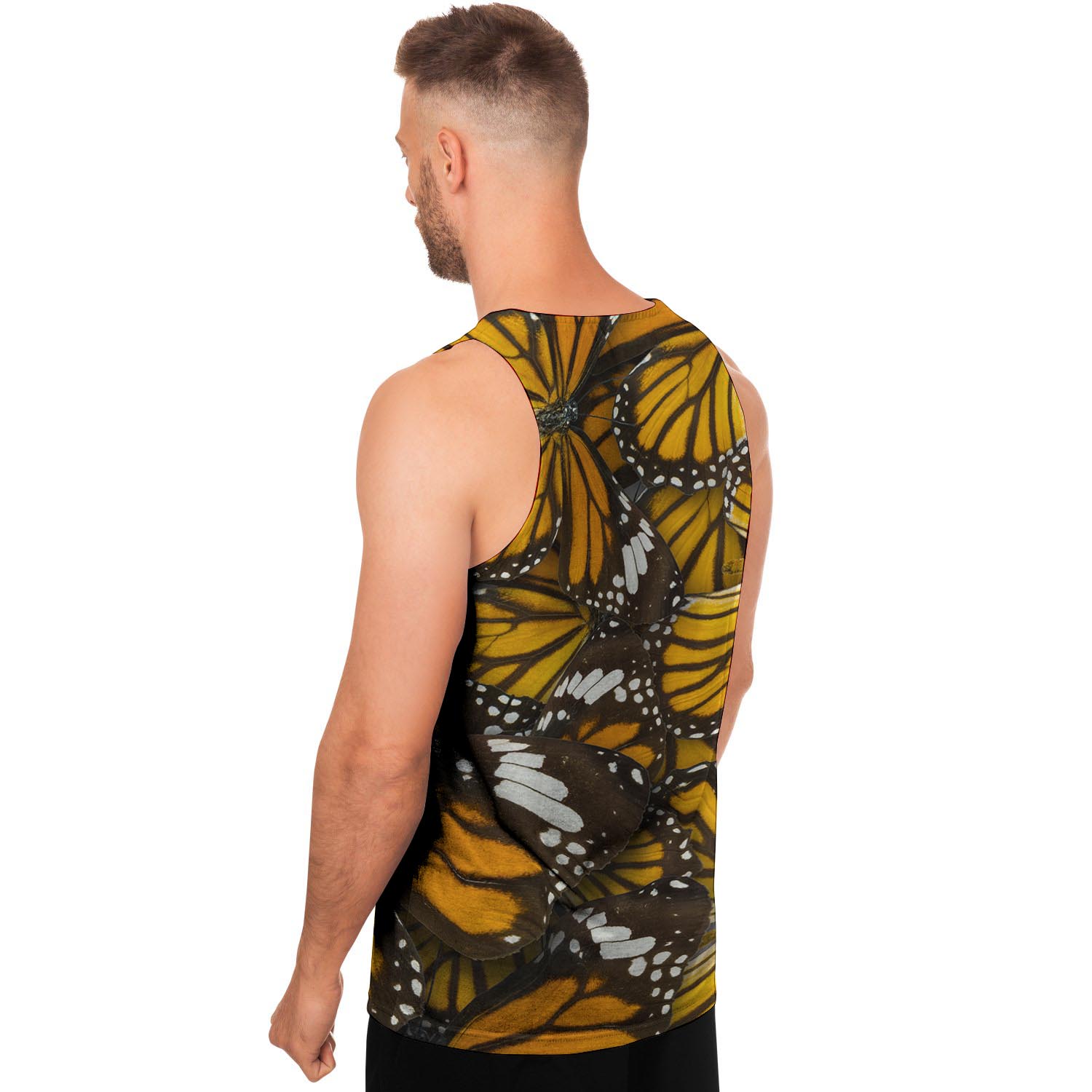 Monarch Butterfly Pattern Print Men's Tank Tops-grizzshop