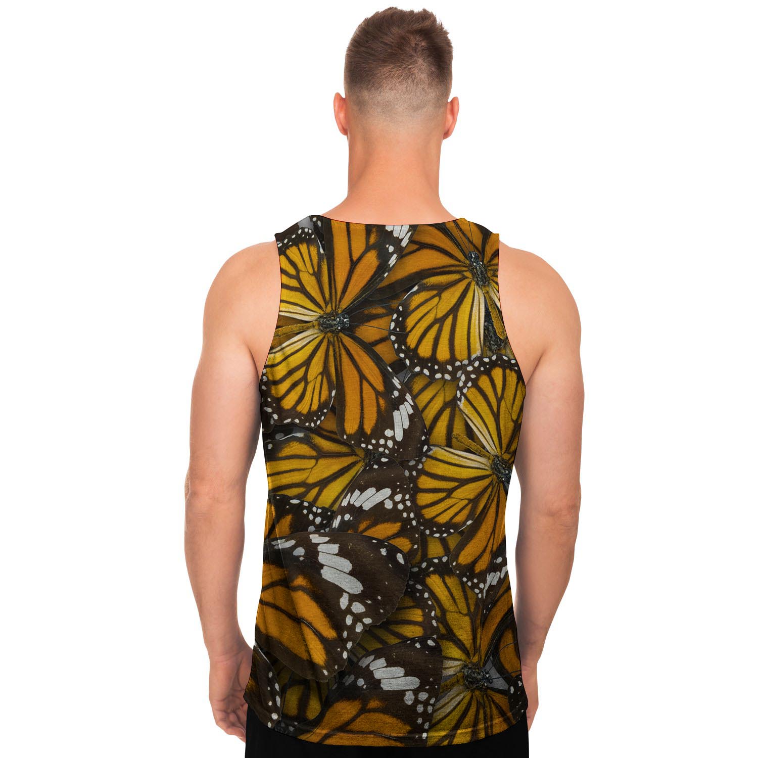 Monarch Butterfly Pattern Print Men's Tank Tops-grizzshop