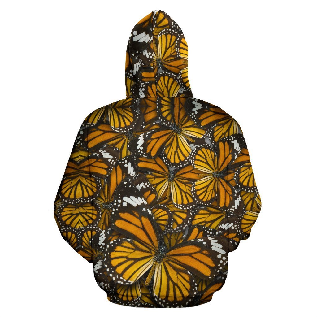Monarch Butterfly Pattern Print Women Men Pullover Hoodie-grizzshop