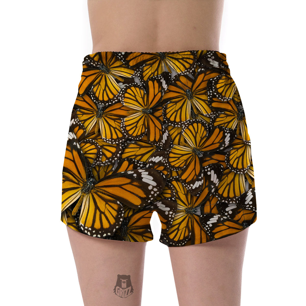 Monarch Butterfly Pattern Print Women's Shorts-grizzshop