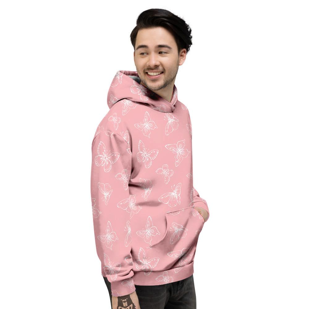Monarch Butterfly Pink Print Pattern Men's Hoodie-grizzshop