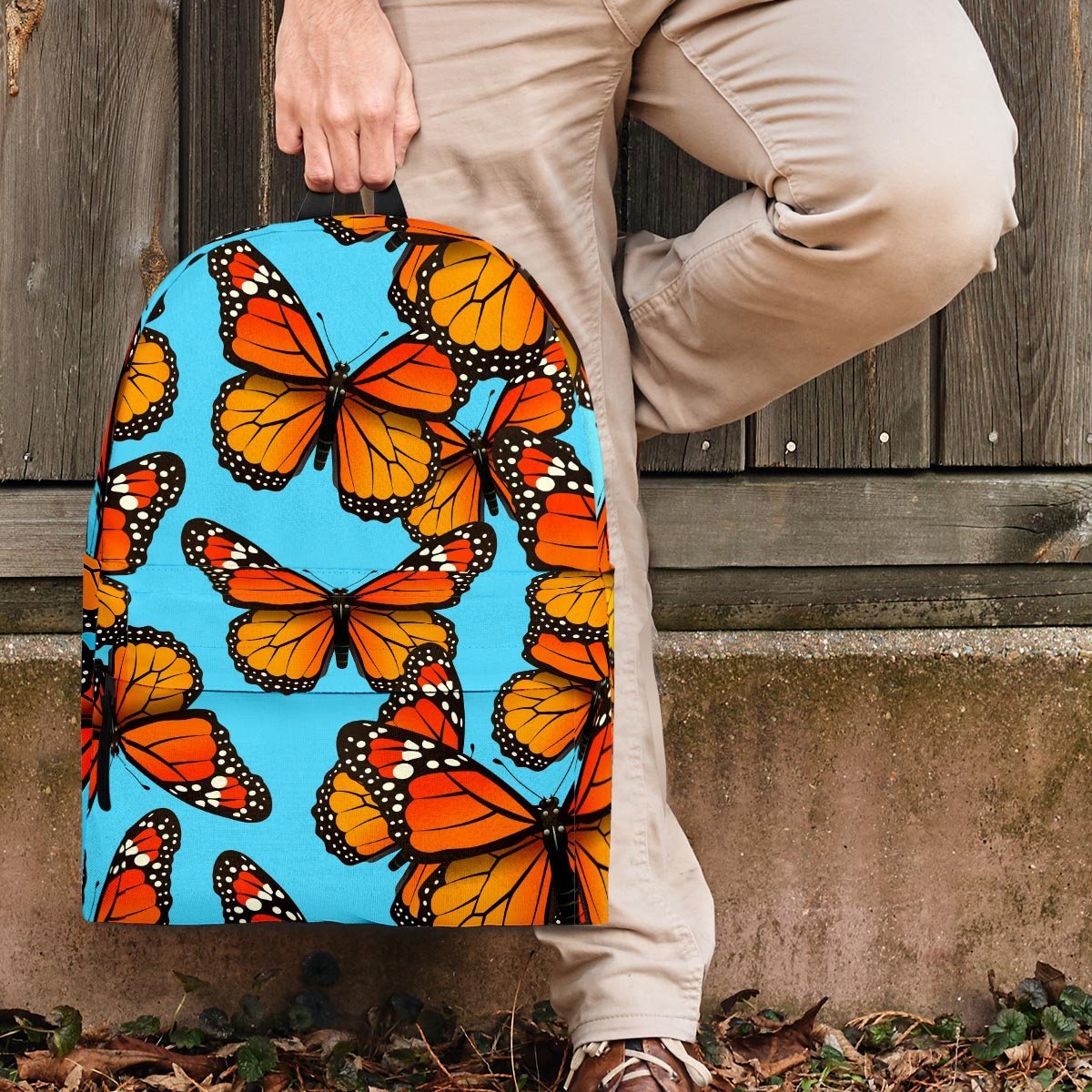 Monarch Butterfly Print Backpack-grizzshop