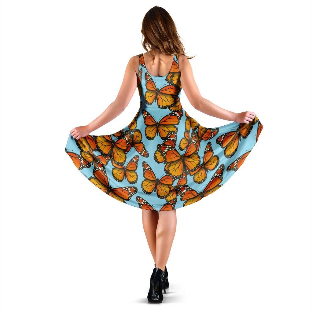 Monarch Butterfly Print Dress-grizzshop