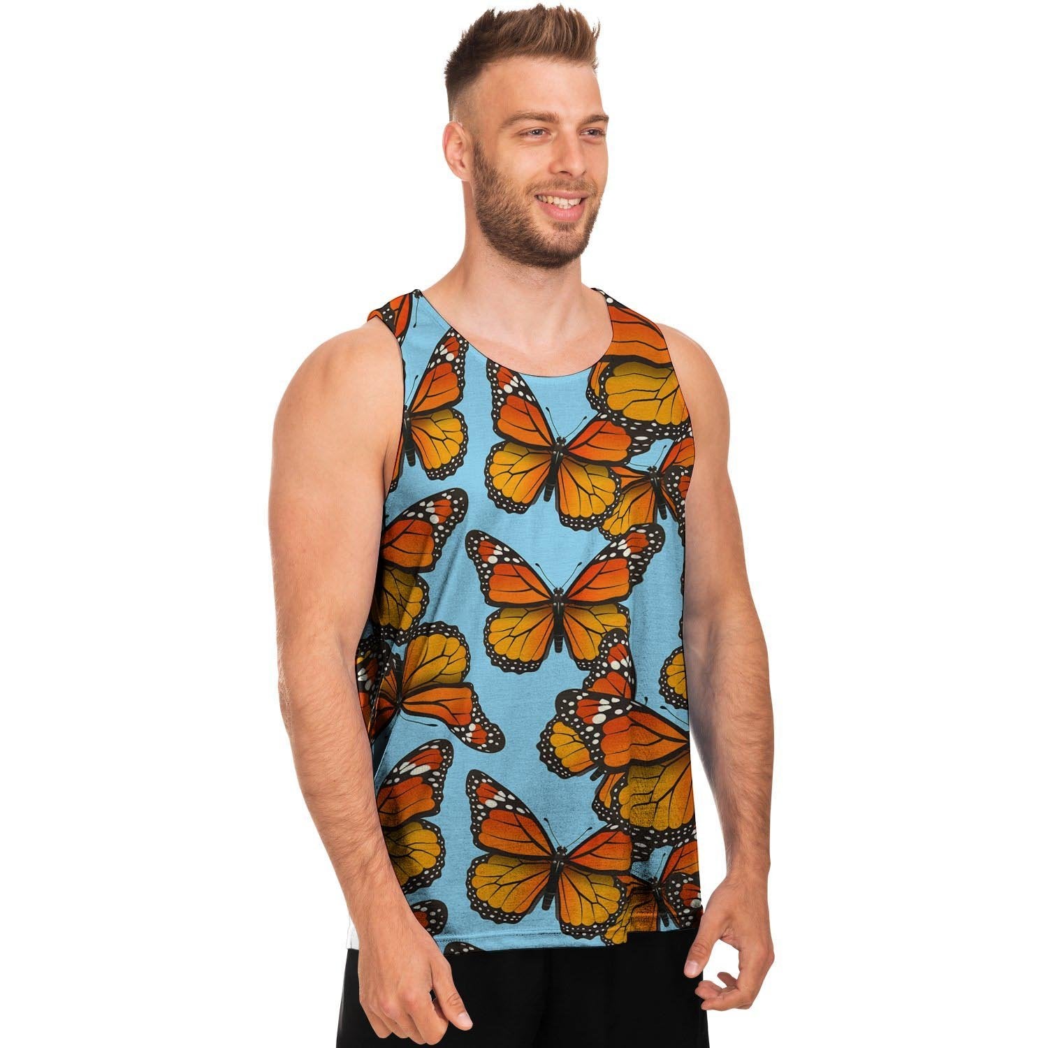 Monarch Butterfly Print Men's Tank Tops-grizzshop