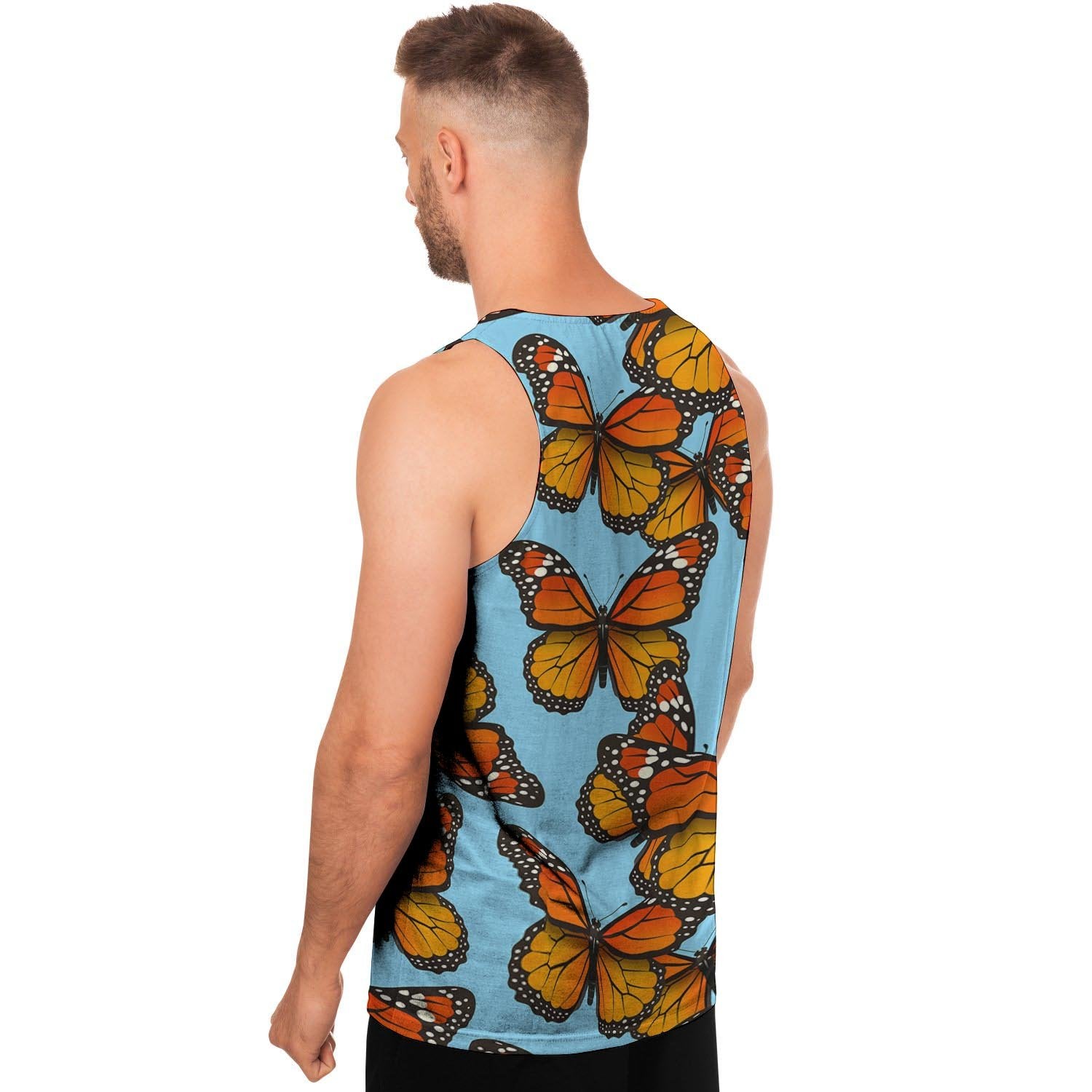 Monarch Butterfly Print Men's Tank Tops-grizzshop
